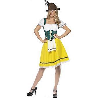 Smiffys Womens/Ladies Oktoberfest Costume Dress M / Yellow-White-Green Smiffys Womens/Ladies Oktoberfest Costume Dress M / Yellow-White-Green