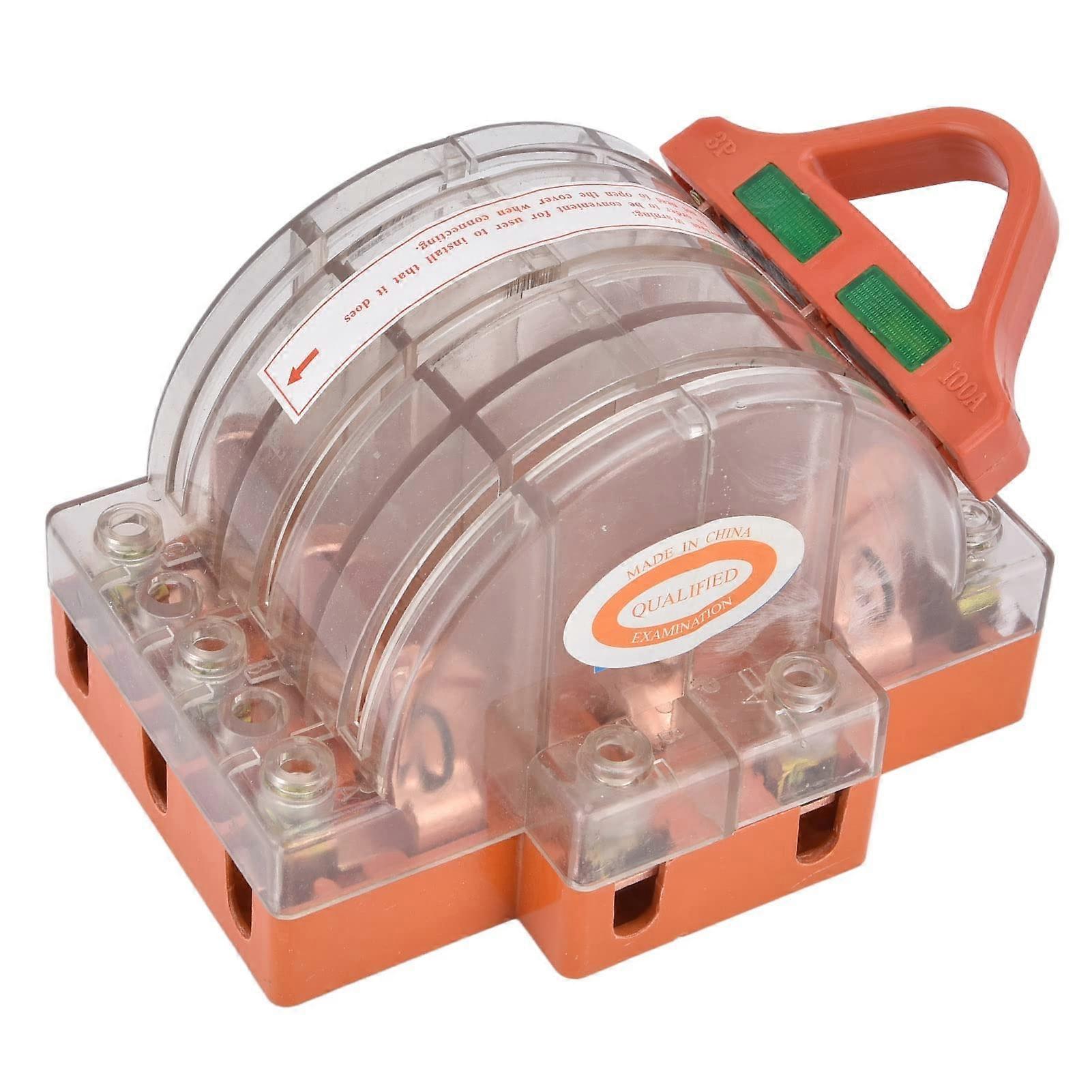 AC380V Safety Disconnect Switch 3 Pole Double Throw Brake Knife 100A Full Copper