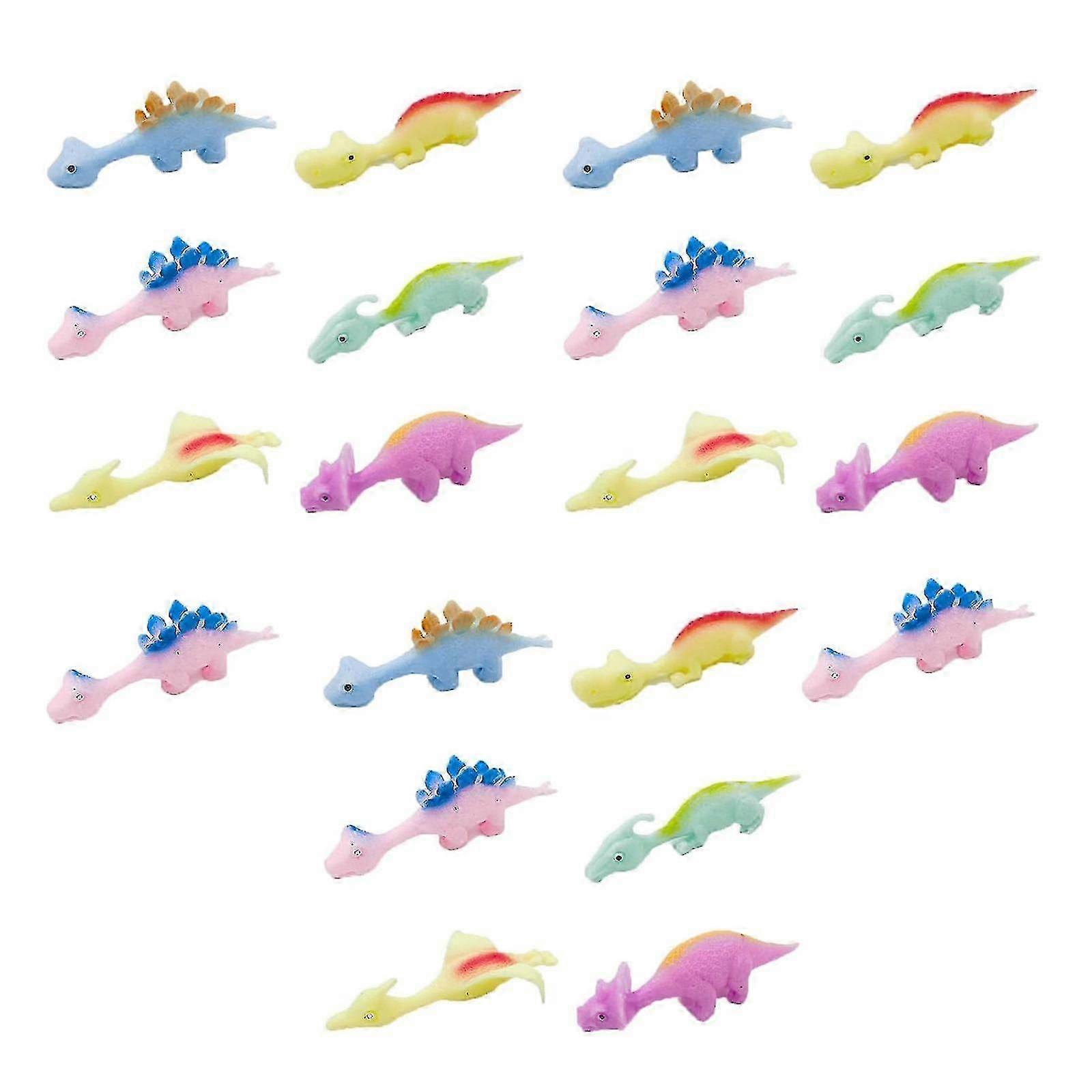 Toy Animals 20pcs Sling Shot Dinosaurss Finger Toy, Interesting Stretchable Flick Sling Shot Toys For Flying Games And Party Christmas Gifts, Birthda