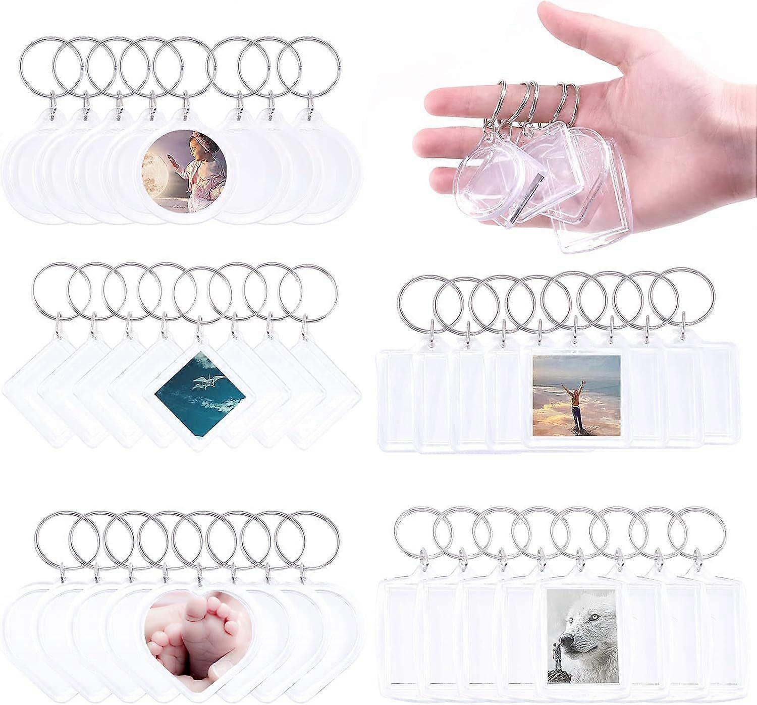 2025 Latest Model 40Pcs Pendant Picture Frame Keyrings, Make Your Own Keyring Kit, Central Pendant