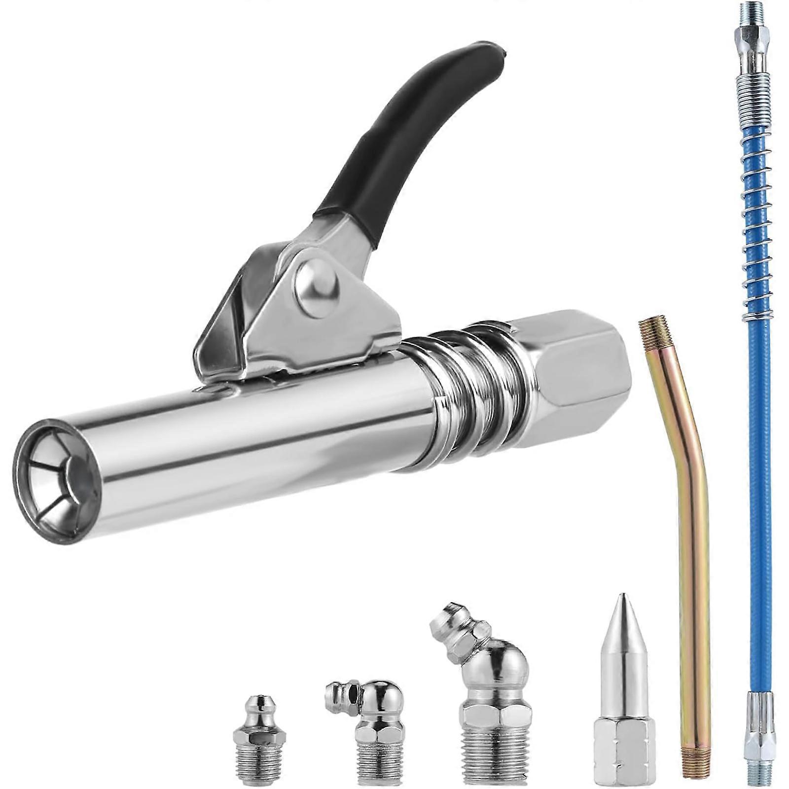10000PSI Grease Guns Coupler with Easy to Lock Handle Fittings Coupler Quick Release Coupler for 1/8" NPT Grease Guns