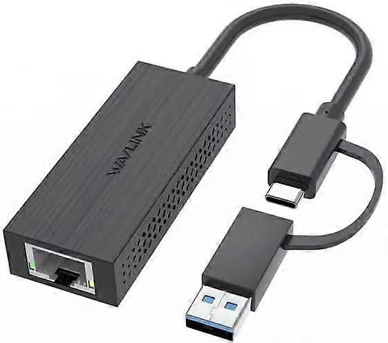 2025 Ultimo modello Adattatore Ethernet da USB C a 2.5G, 2-in-1 USB 3.2 Tipo A/Tipo C