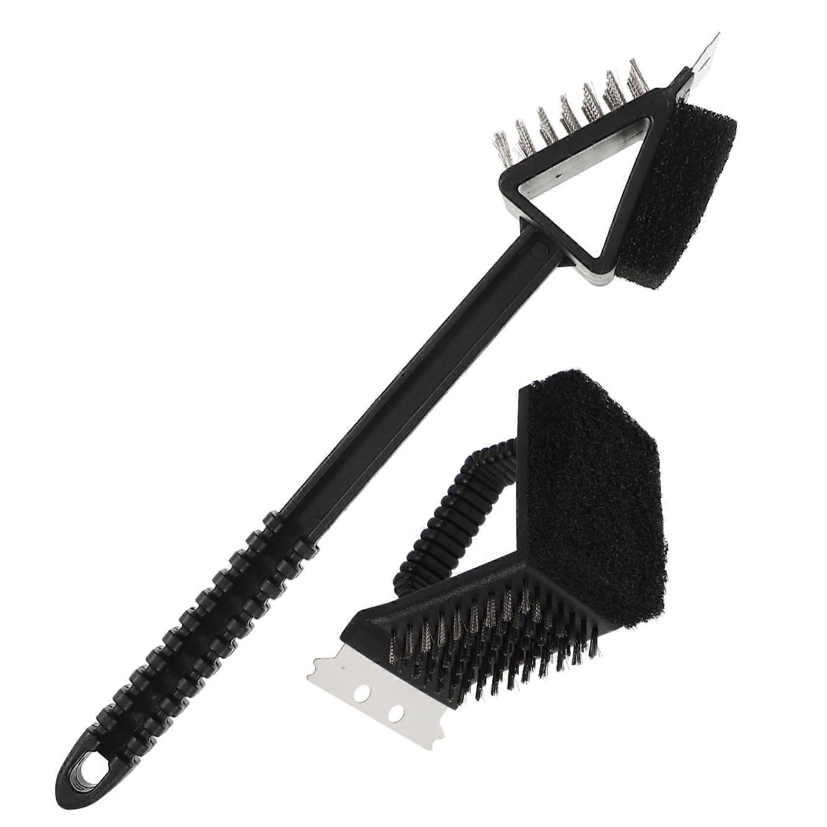 2 pieces grill brushes grill cleaning brush with copper wire and scraper for easy handling for grill types smoker