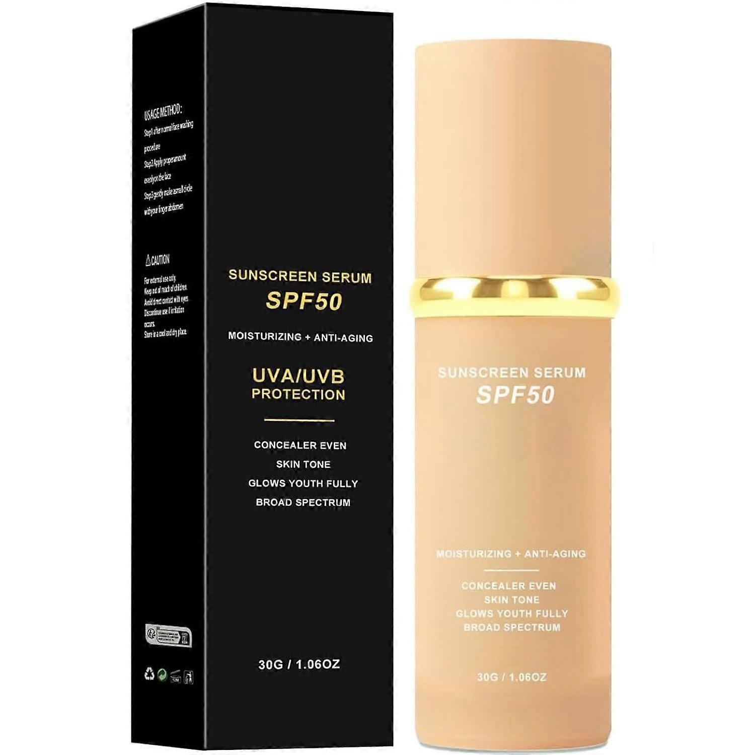 Colour Changing Foundation, 4 in 1 Full Coverage Foundation for Mature Skin, Sunscreen Serum SPF50 Concealer and Moisturizer, UVA/UVB Protection