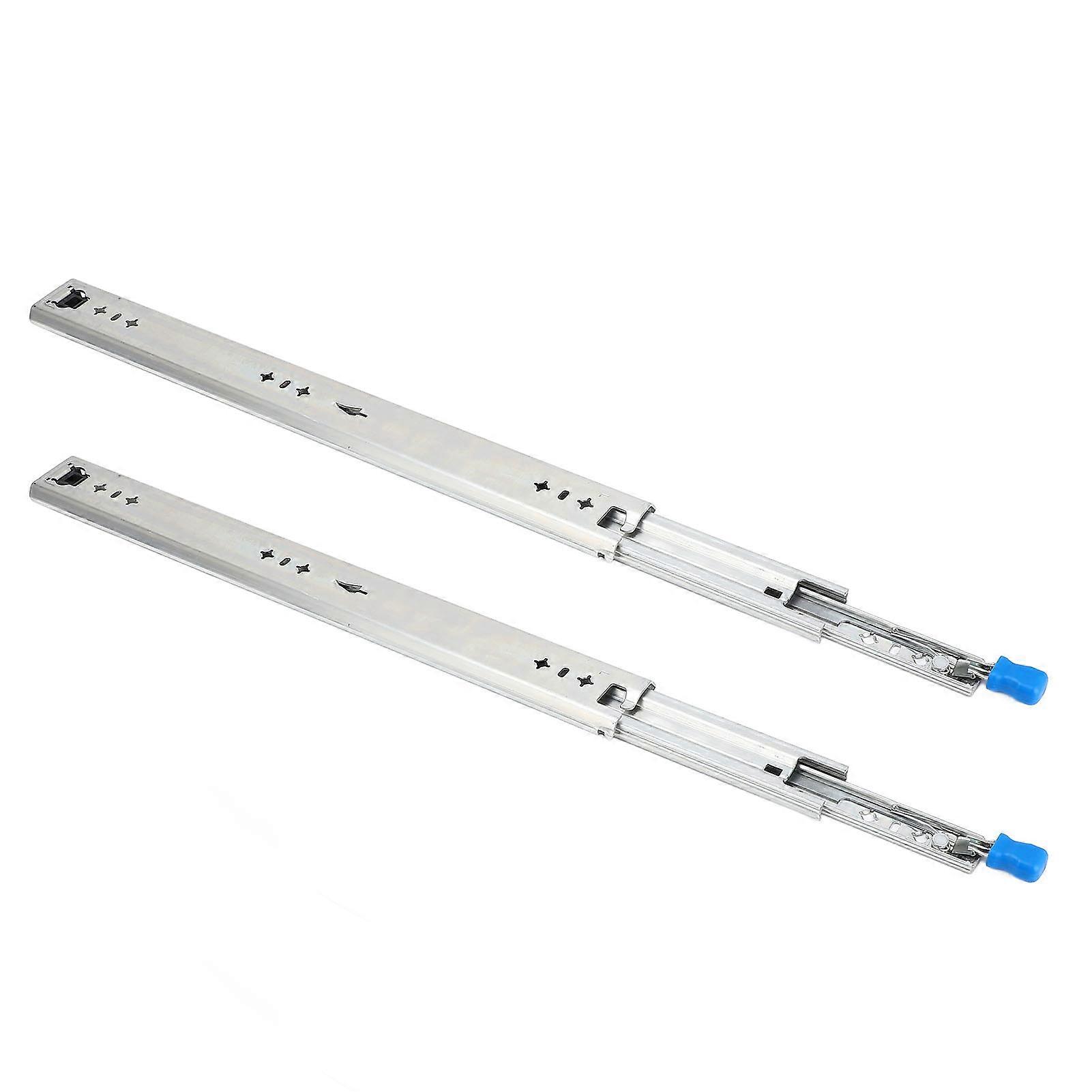 1 Pair 32 Inch Drawer Slide 53mm Width 3 Fold Full Extension Side Mount Heavy Duty Ball Bearing Drawer Runner with Lock 