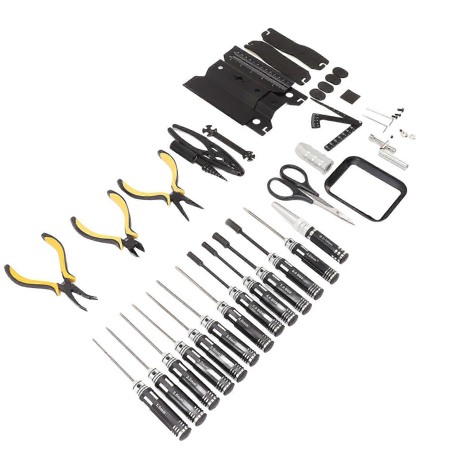 Rc Tools Kit 44 In 1 Elektronik Reparatur Werkzeugsatz Schraubendreher Set Rc Work Stand Tragbares Auto Reparatur Werkzeug Set für Rc Cars Trucks