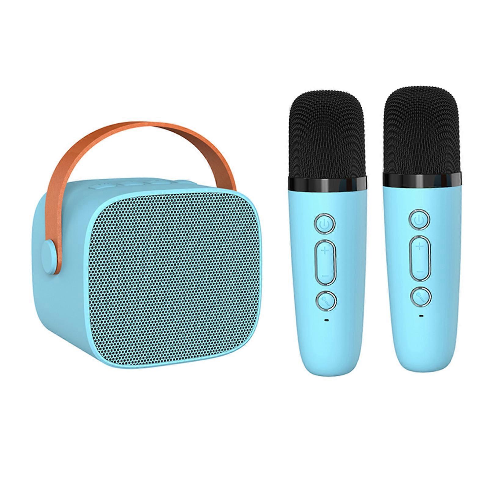 Mini Karaoke Machine BT Karaoke Speaker with Wireless Microphones for Adults and Kids Home Party
