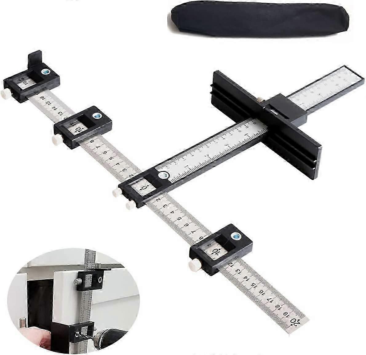 Punch Locator Adjustable Drill Guide Sleeve Cabinet Hardware Jig Templat Measuring Tool