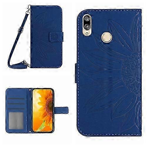 Sunflower Pattern Leather Flip Case for P20 Lite Skin Texture Design