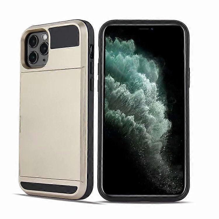 حالة لفون 13mini الذهب انزلاق بطاقة فتحة اثنين في واحد حامل محفظة