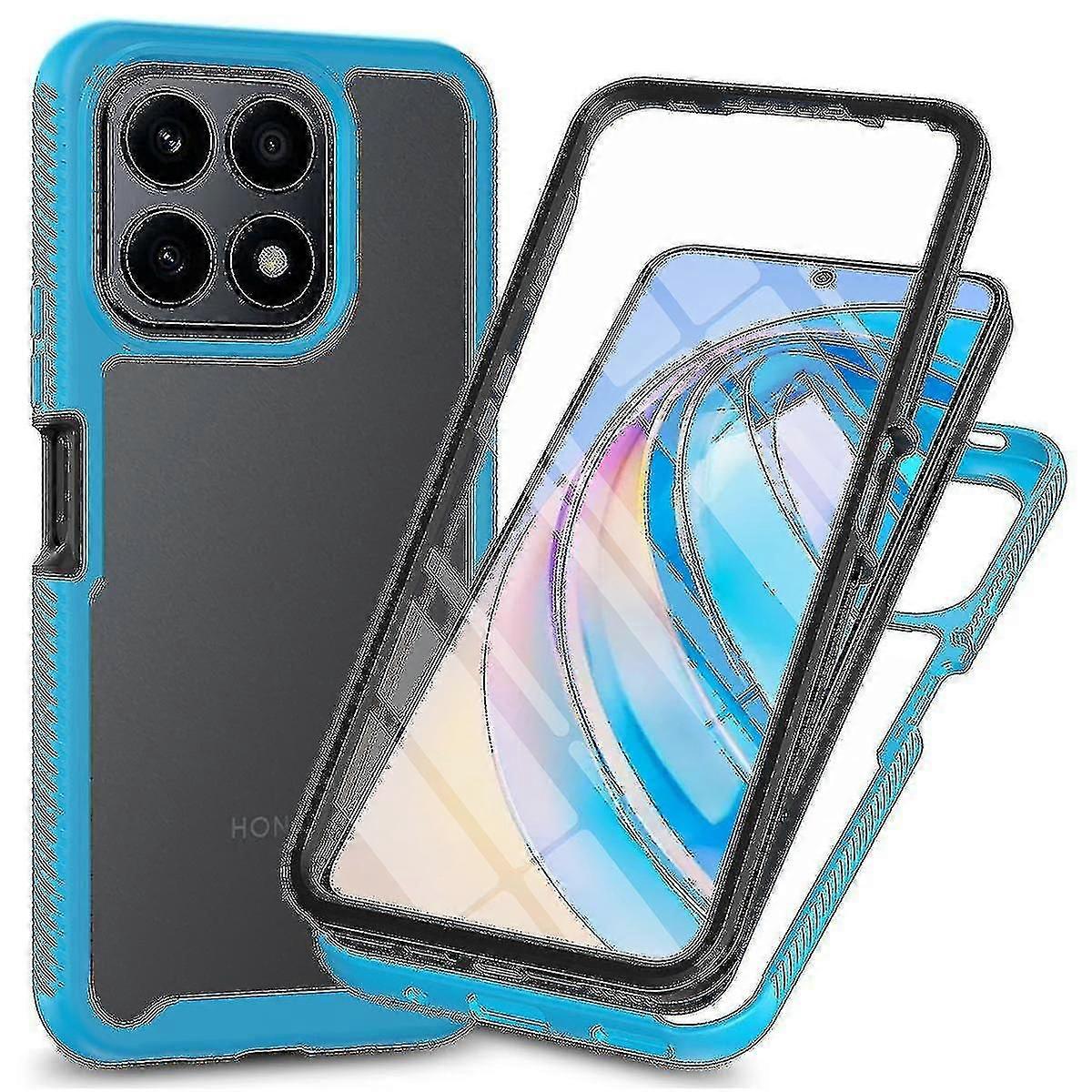 Shockproof Phone Case for Honor X8a 4G, 3-in-1 Detachable Cover with Pet Screen Protector