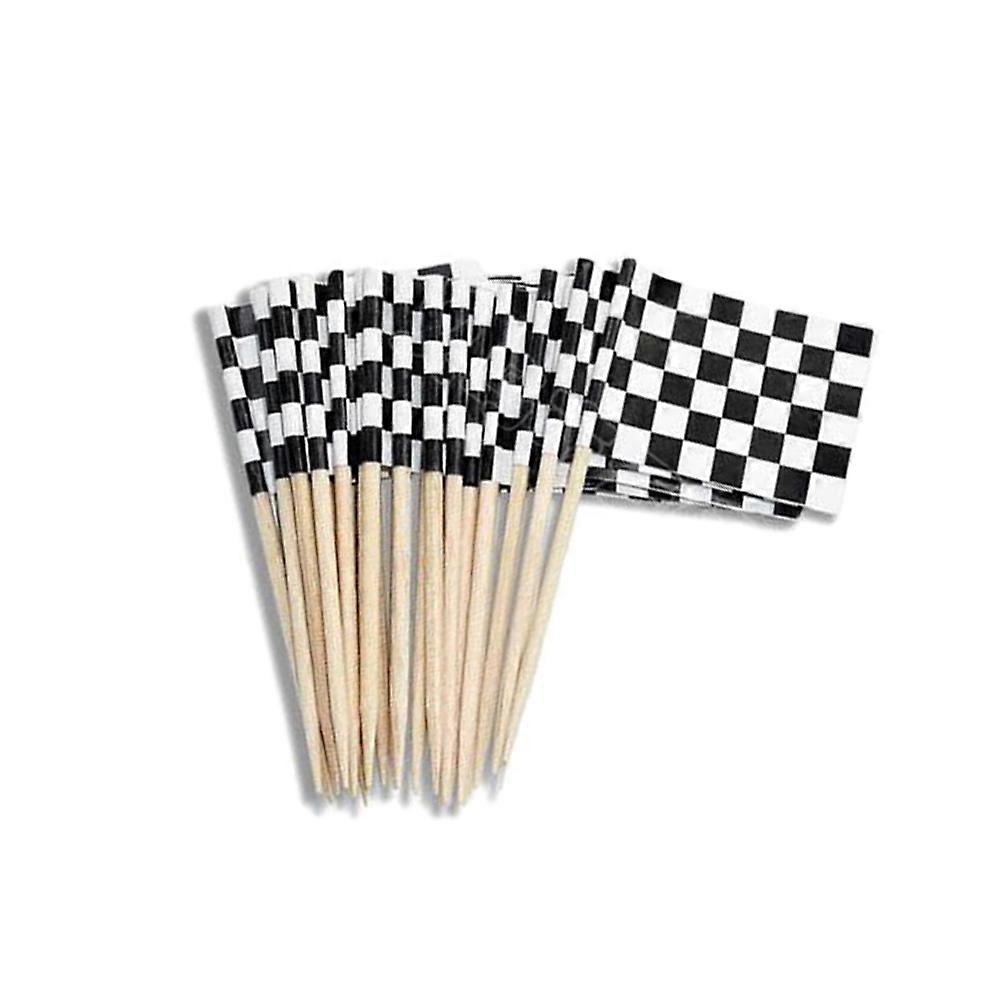 Party Essentials Racing Flags Cake Toppers, Functional Decor for Cakes and Sweet Treats