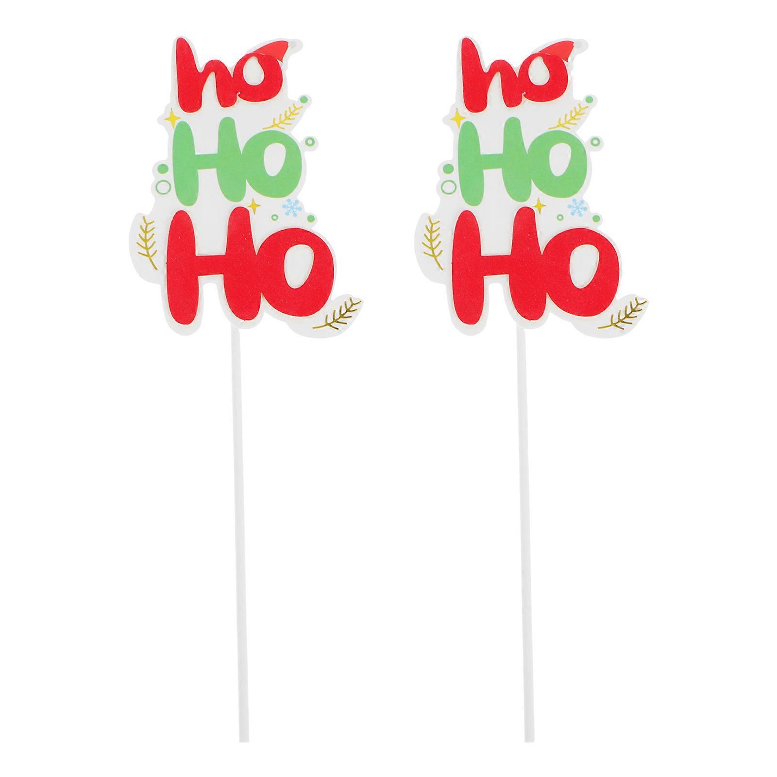 Assorted Color Christmas Cake Picks with Classic Xmas Design for Party Decor and Dessert 20 Pcs