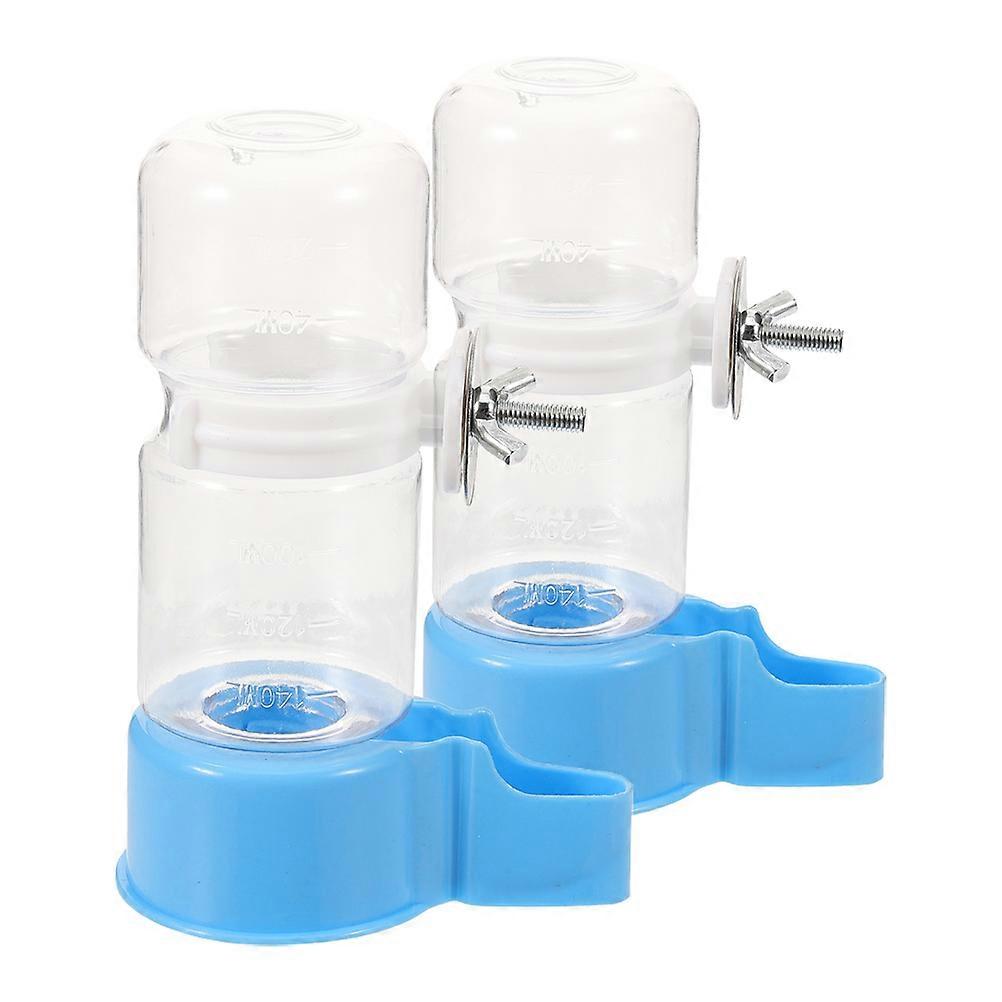 Automatic Bird Water Dispenser ABS Sky-blue for Pet Use 2pcs Fits Various Cages Small Birds