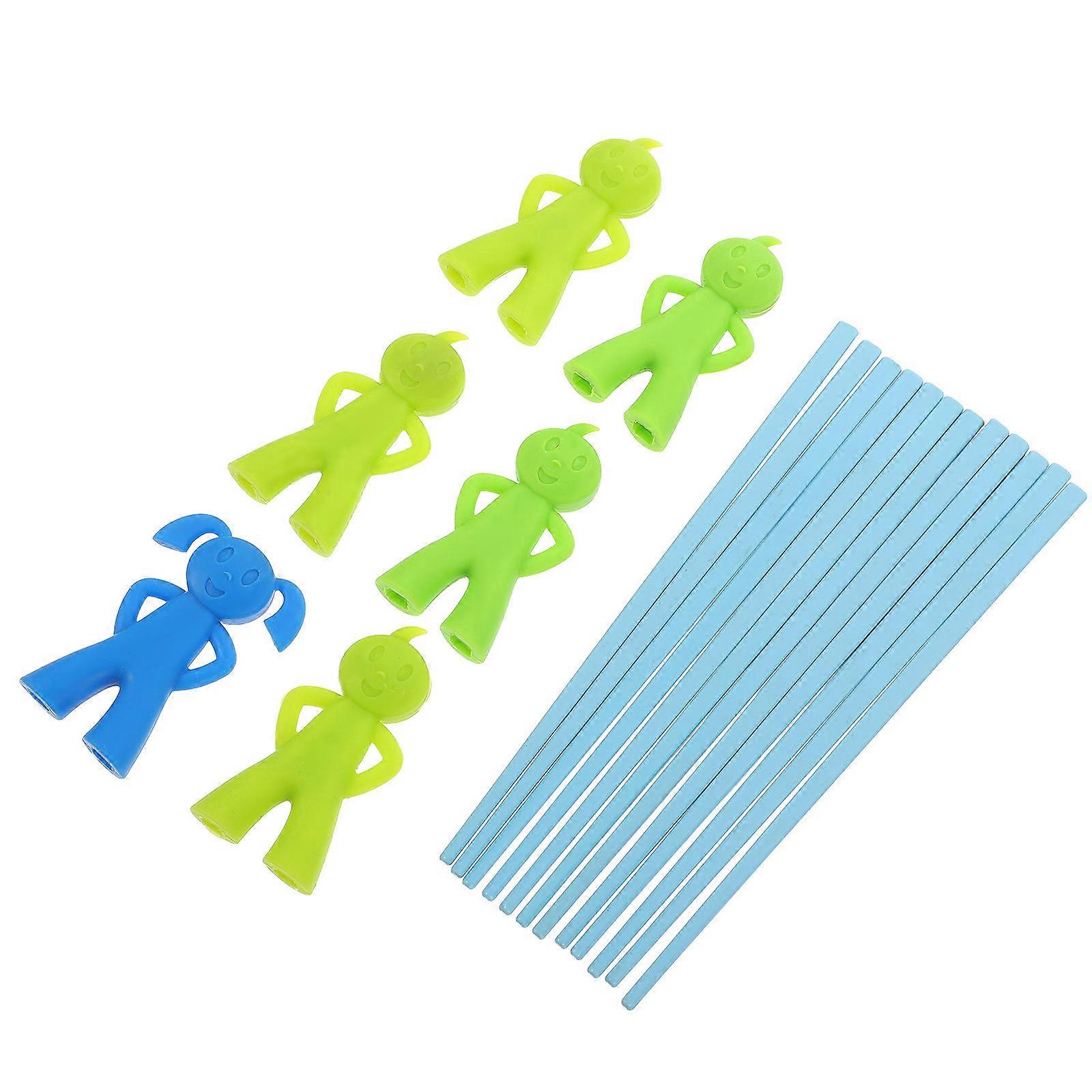 Childrens Training Chopsticks Reusable Silicone Random Style Suitable For Kids During Mealtime Training 6Pairs