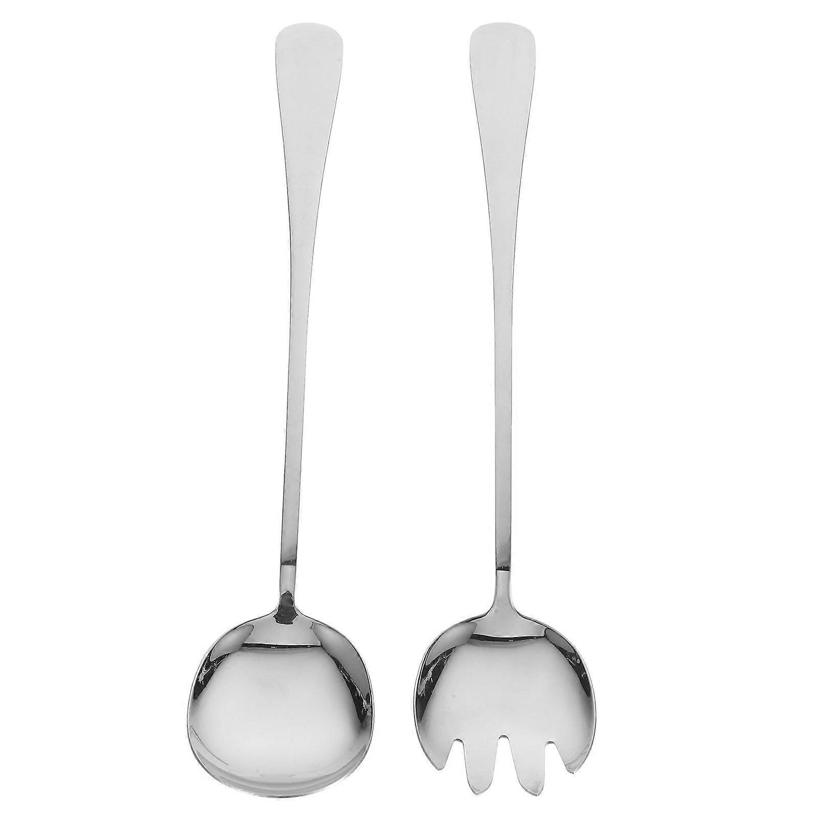 1 Set Large Serving Spoons and Fork for Buffet  Utensil Daily Use Serving Spoon
