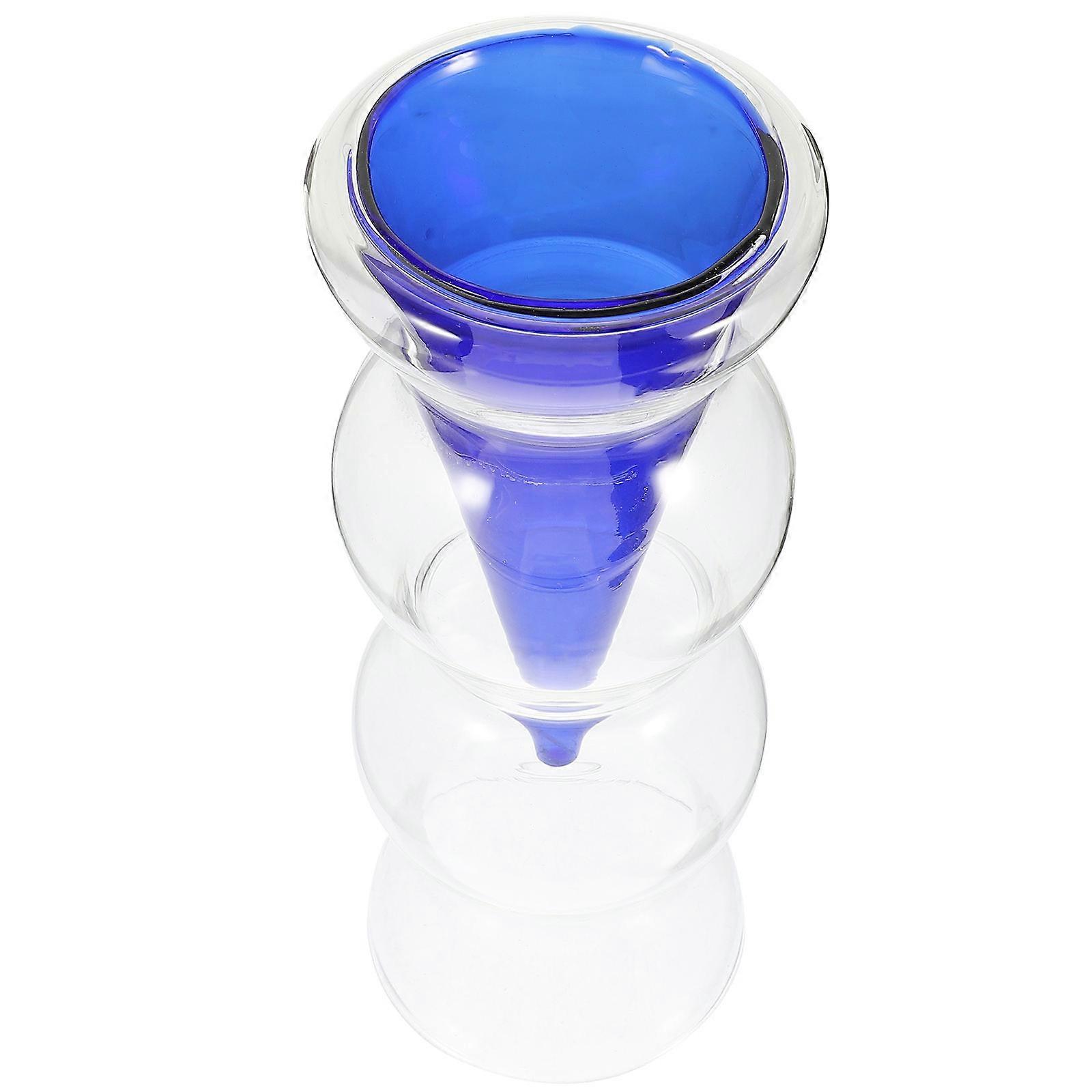 Aesthetic Flower Vase Double Walled Glass Vase Flower Arrangement Indoor Vase Table Centerpiece 24X10cm Minimalist Design 1Pcs