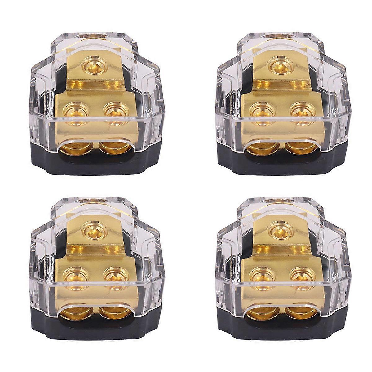 4X Audio Amplifier Power Distribution Block 1 in 2 Out Way Power Ground Distributor Blocks Car Ampli