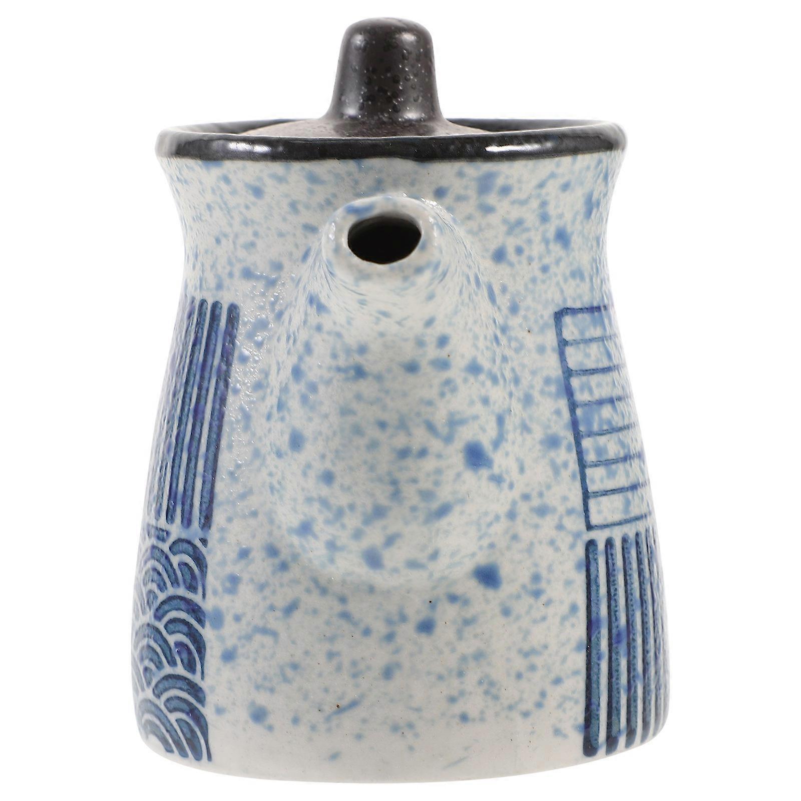 Ceramic Soy Sauce Dispenser Bottle Kitchenware Storage Sky- .5X9X8CM 1Set