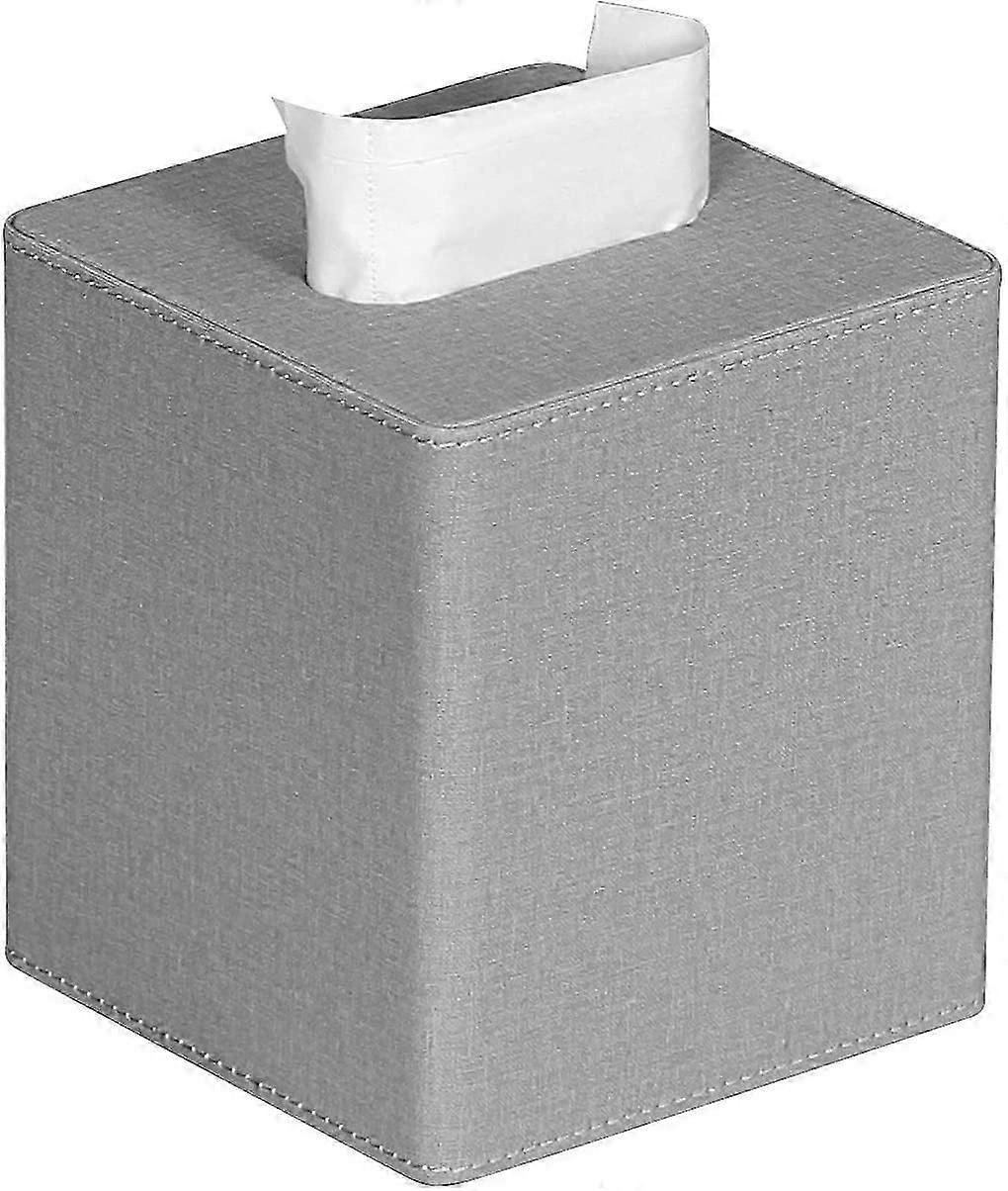 Κομψό τετραγωνικό κιβώτιο ιστού δέρματος faux με το μαγνητικό κατώτατο σημείο για το λουτρό, το υπνοδωμάτιο ή το γραφείο