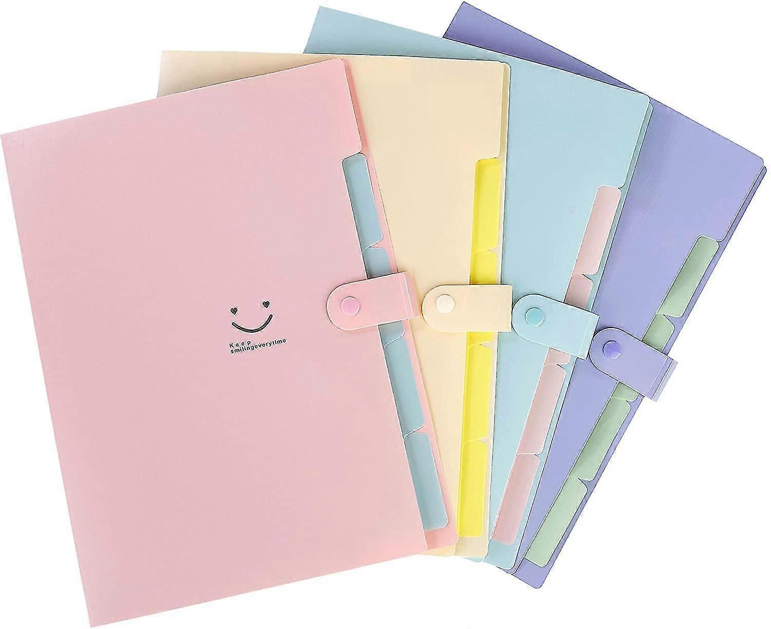 Document Folder A4 Compartment Folder Organizer File Organizer with Lock Button Organizer Folder 4 Pc