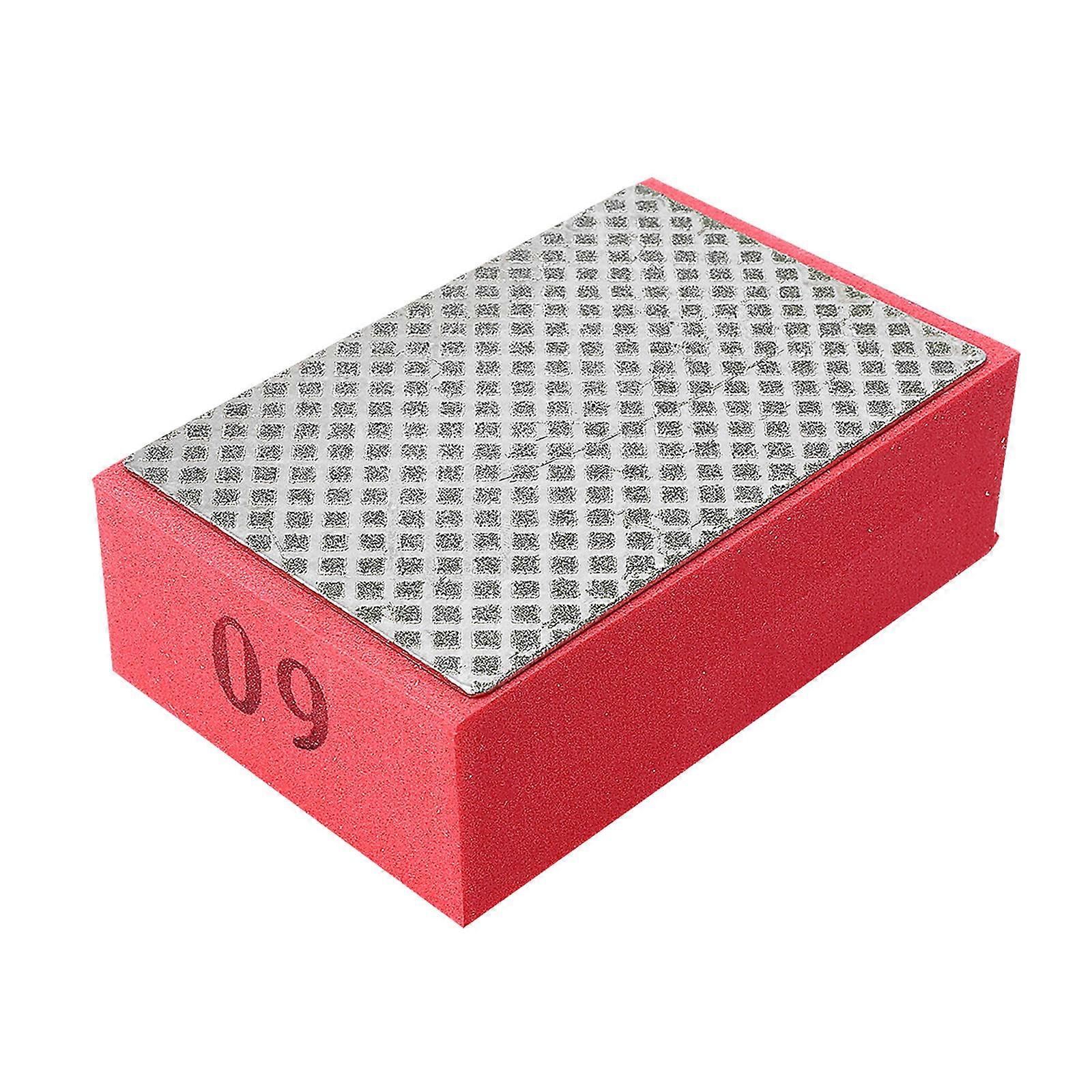 Diamond Hand Polishing Pad for Grinding Use Red Durable Sponge Tool 60 Grit