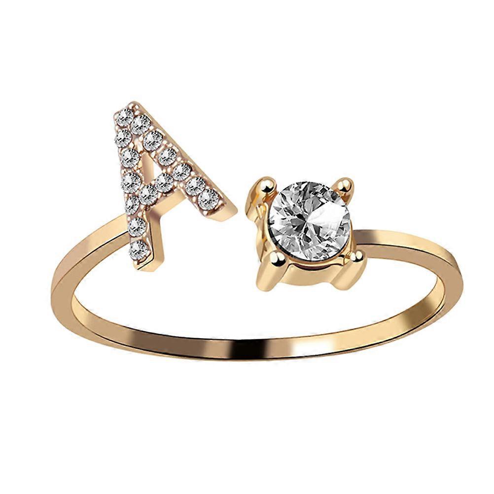 Alloy Open Finger Ring Golden Initial Design Durable Wearing Jewelry 1Pcs