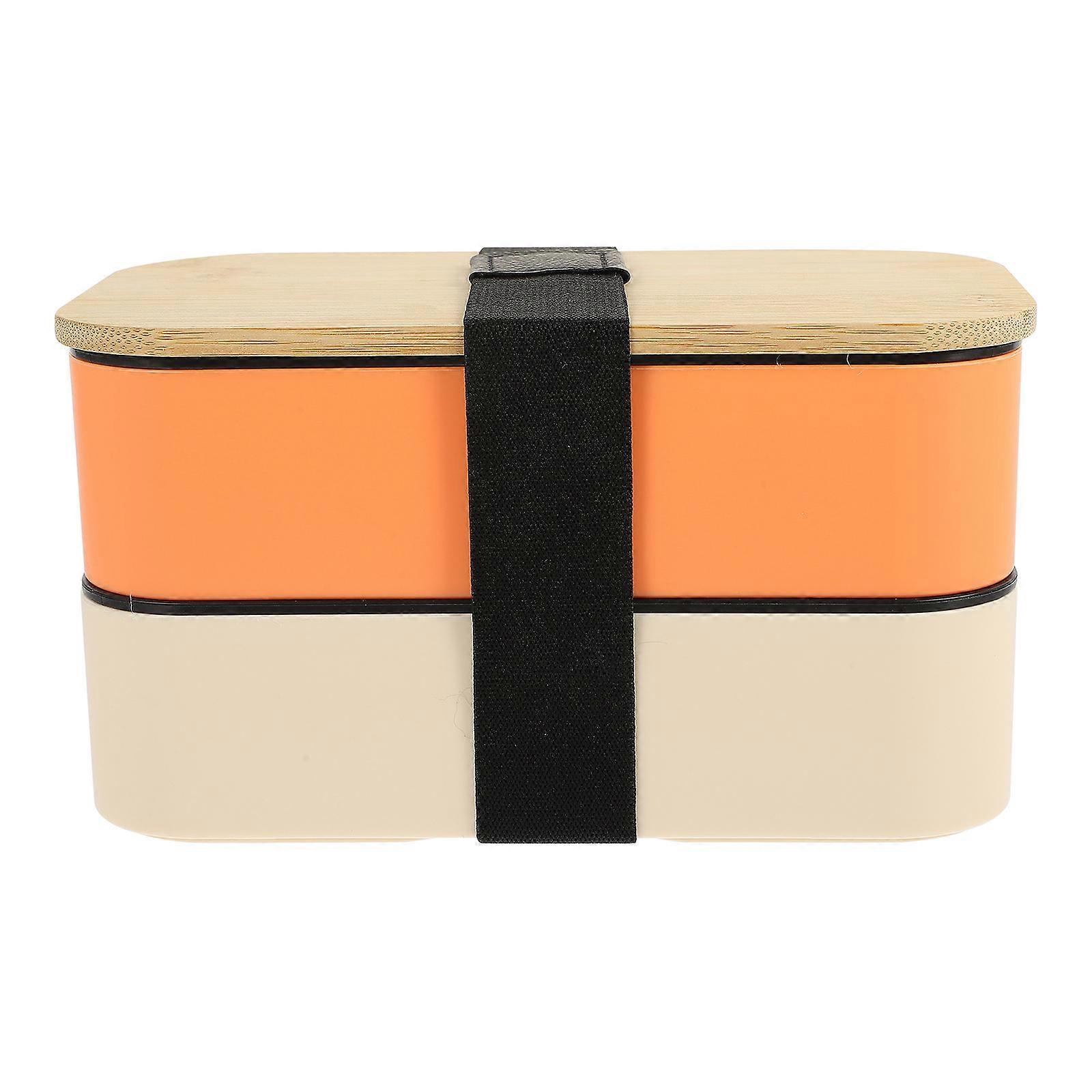 Lunch Containers For Adults Double Layer Microwavable Work Lunch Box 20x11cm Insulated 1Set