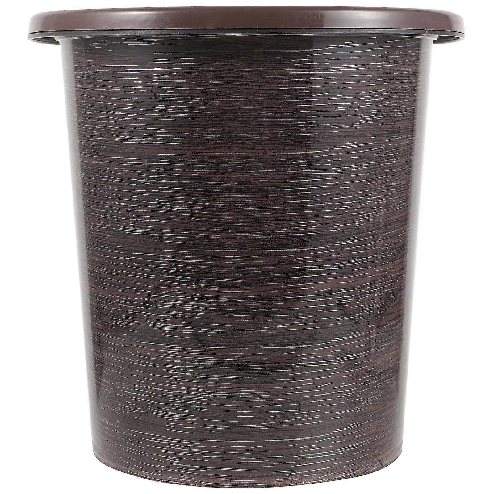 Here's a refined and professional product description based on your input:

 

**1pc Imitation Wood Grain Trash Can – Lightweight Waste Basket with