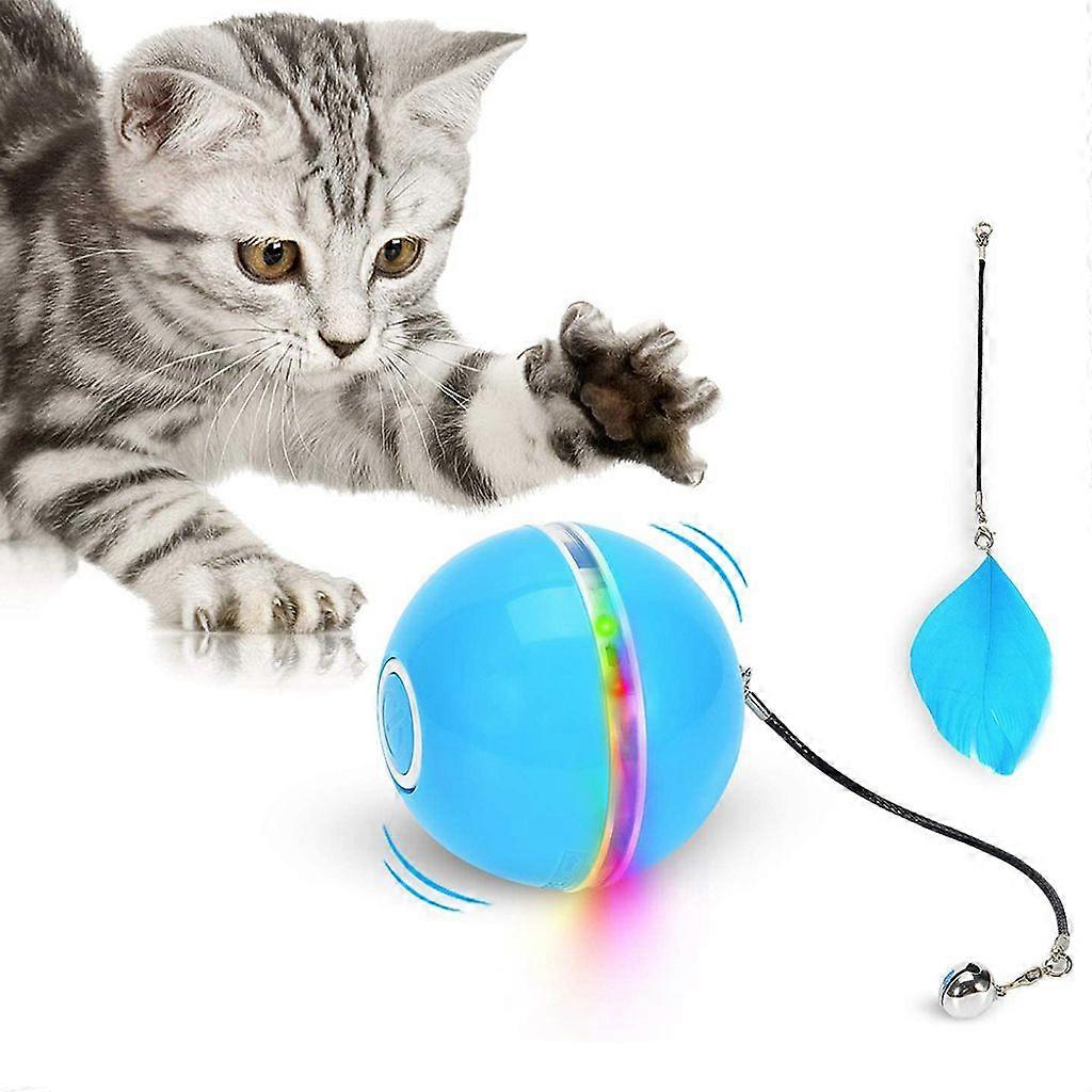 Interactive Cat Toy - LED Light, Self-Spinning Ball, Rechargeable