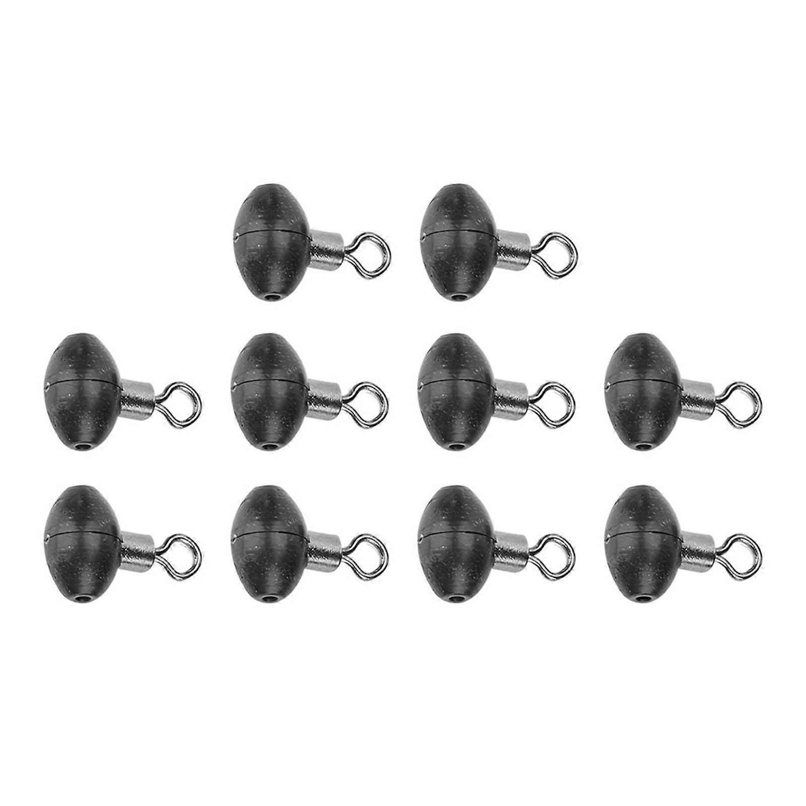 10pcs Fishing Tackle Set Sliding Swivel Pulley Line Black