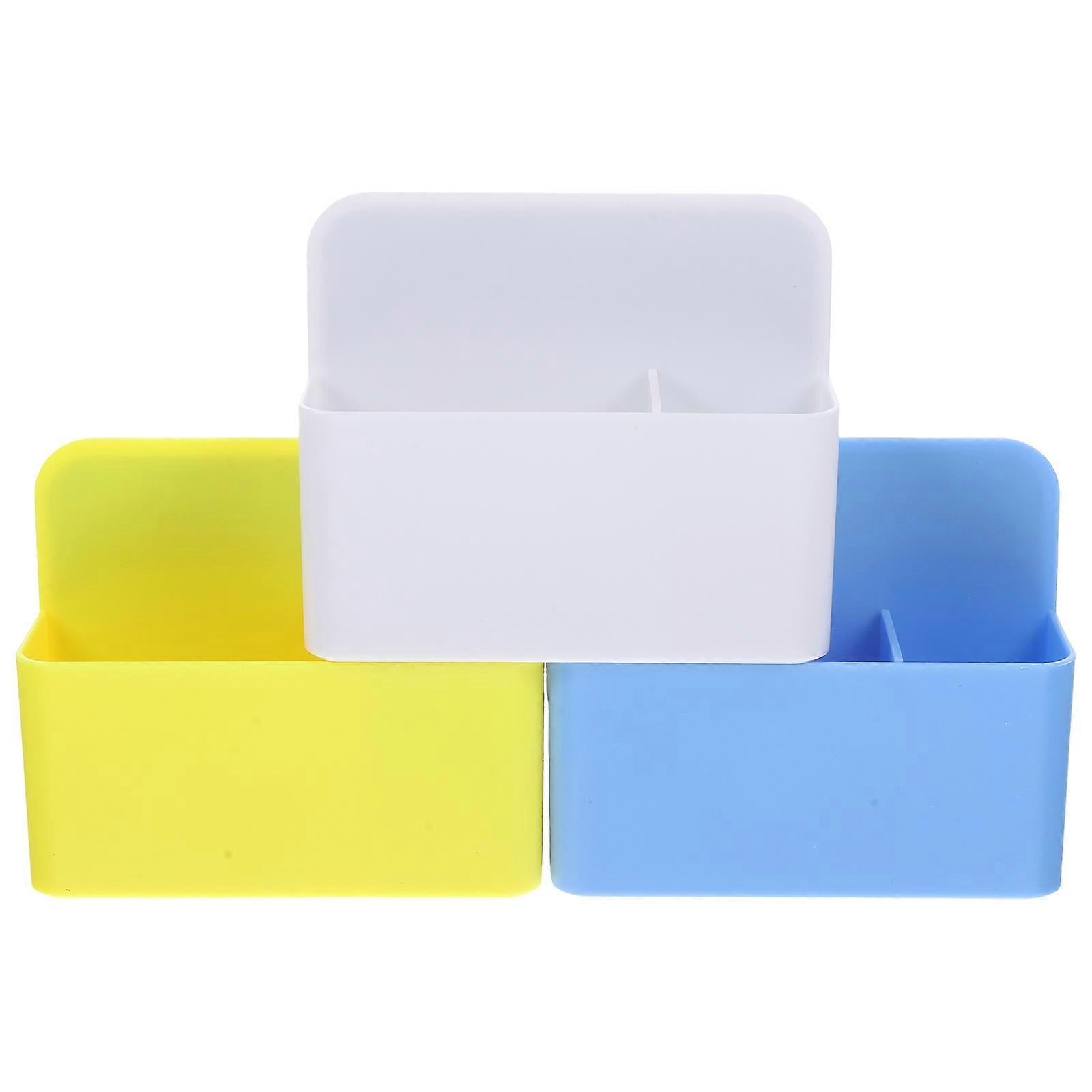 Magnetic Organizer Pen Holder Desk Whiteboard Pen Storage Container Adjustable Dividers Space-saving Office Use 3Pcs