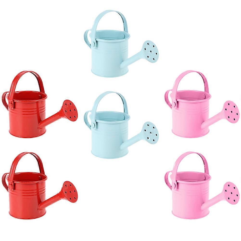 6pcs Metal Watering Can with Comfortable Handle for Kids Durable Iron Garden Bucket for Precise Watering and Motor Skill Development