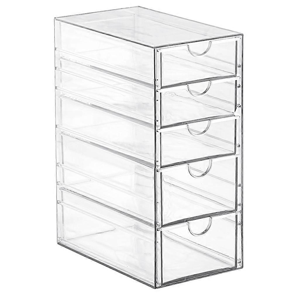 Storage Drawers Plastic Storage Box Transparent Design Office Use 25.00X17.50X10.40CM Multi Layer Storage 1Set