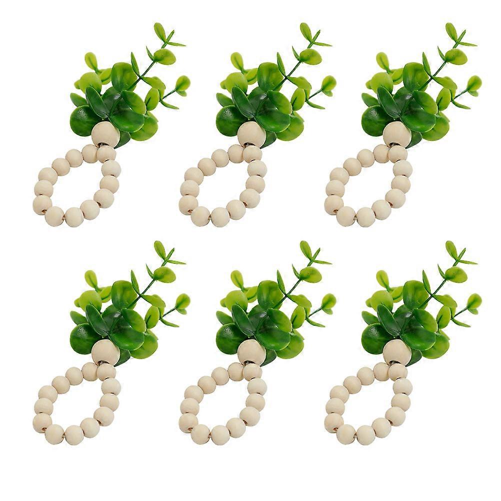 Napkin Ring Artificial Eucalyptus Dining Table Accessories Assorted Color 13x7cm Table Decoration 6Pcs