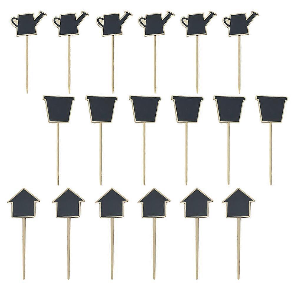 Label Signs Mini Chalk Board For Desktop Messages Simple Design Black 30Pcs