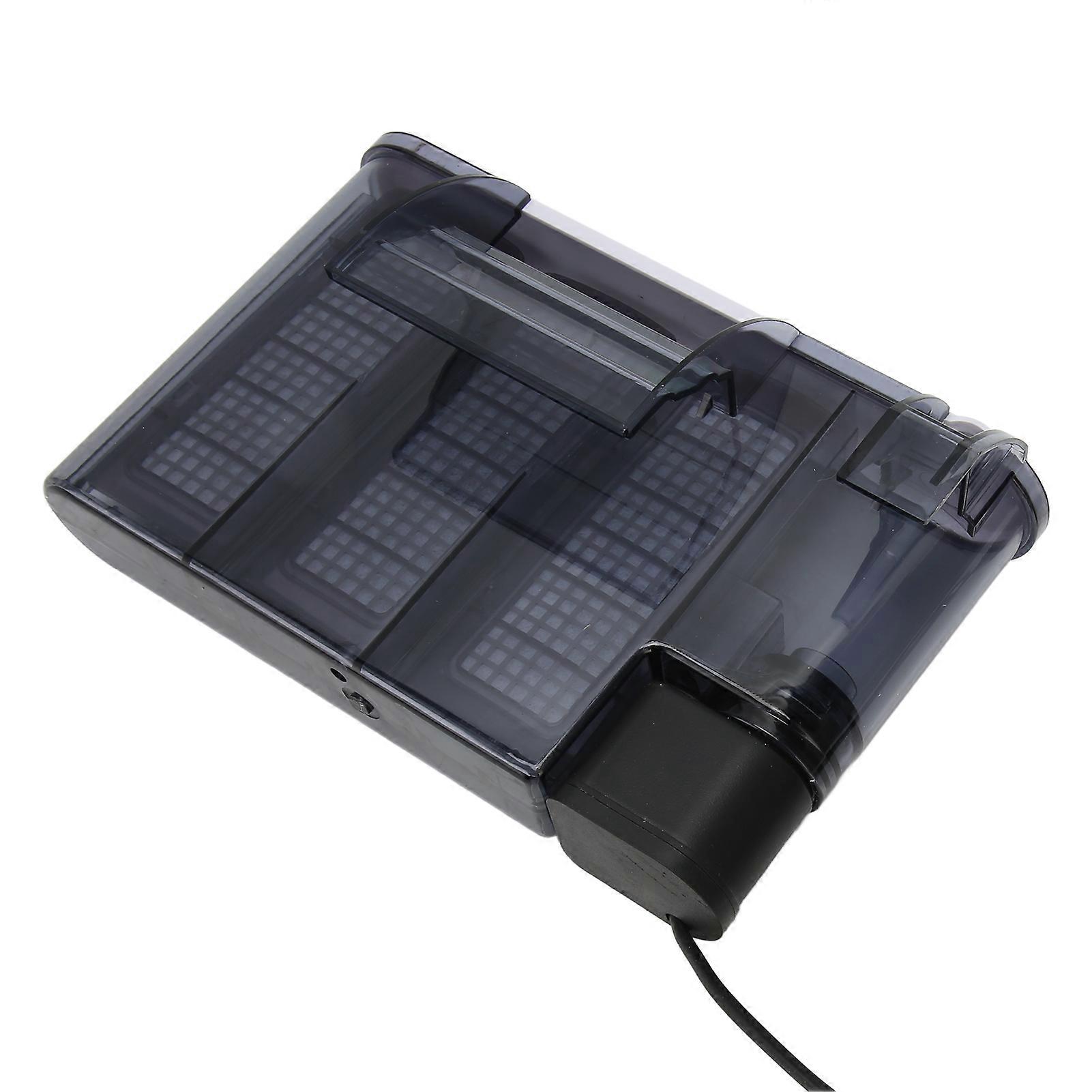 Aquarium Filter Adjustable Water Flow Waterfall Design Quiet Fish Tank External Hanging Filter with Surface Skimmer 6W US Plug 110V