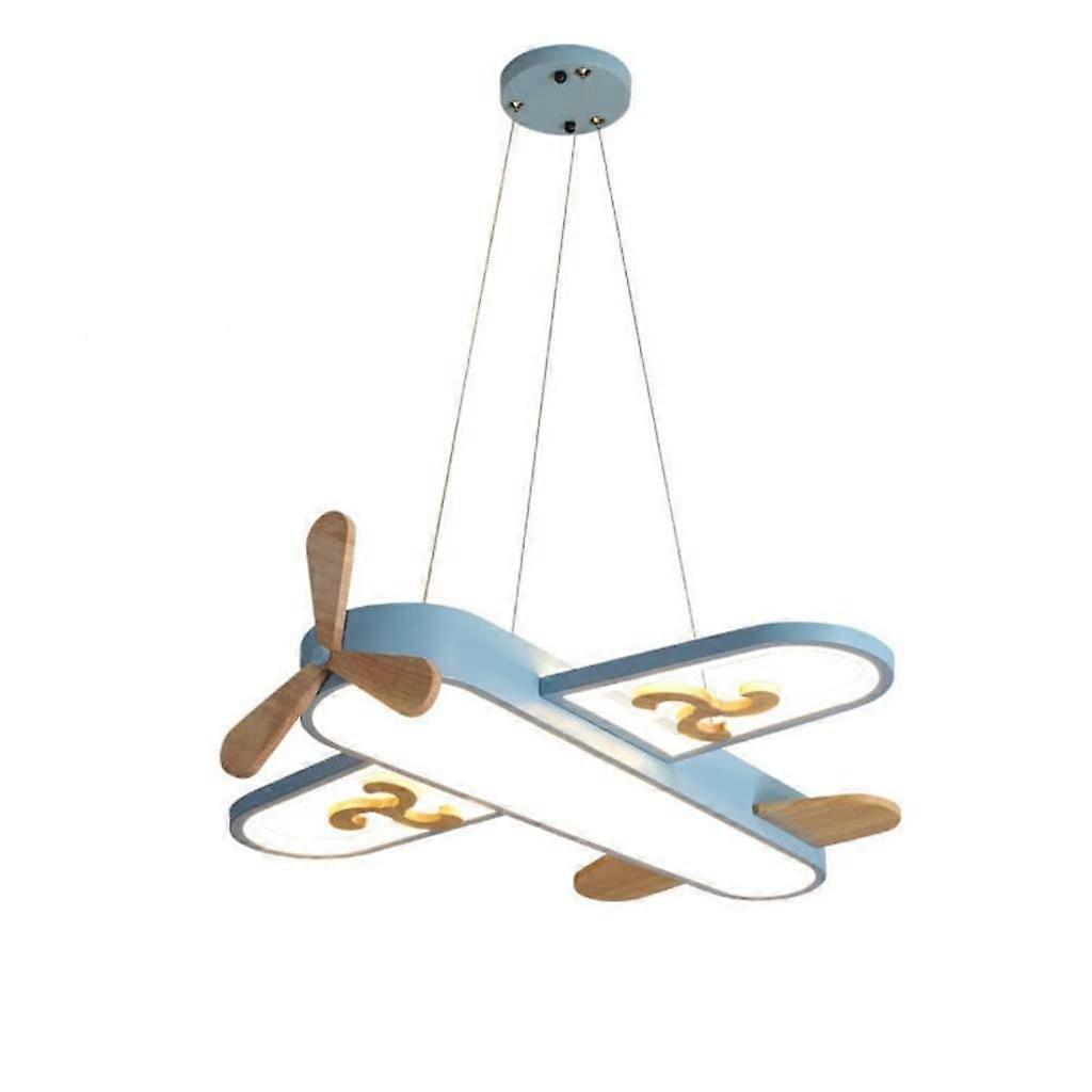 Modern Cartoon Airplane Chandelier with Eye Protection Hanging Light, Blue