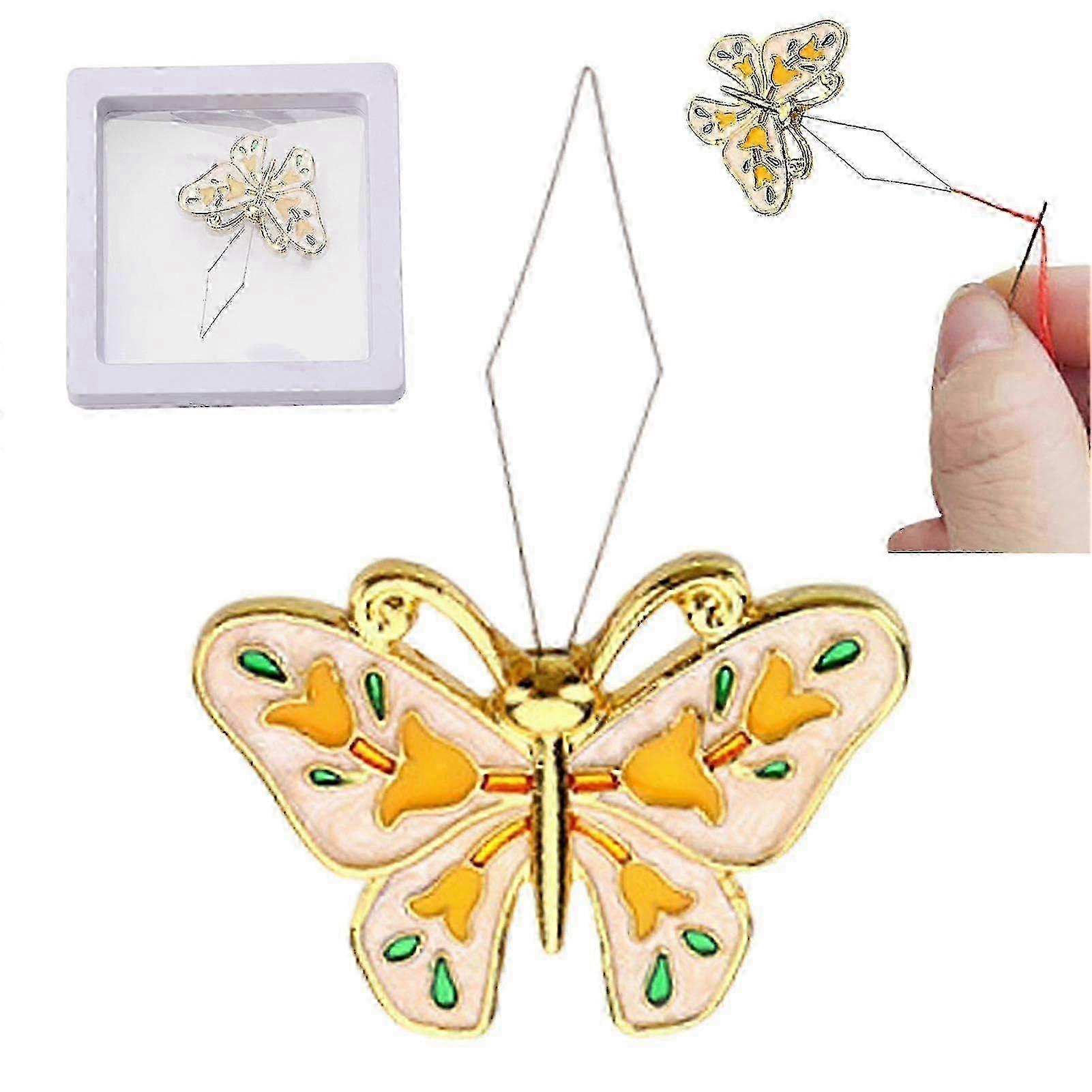 Butterfly Shaped Embroidery Needle Threader with Box for Sewing