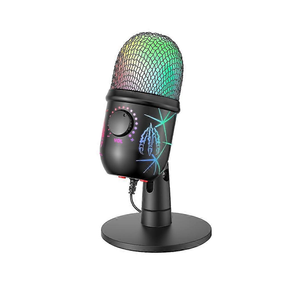 Gaming Microphone Condenser Noise Cancellation for Laptop Phone Recording Live Streaming RGB Mute Voice Control