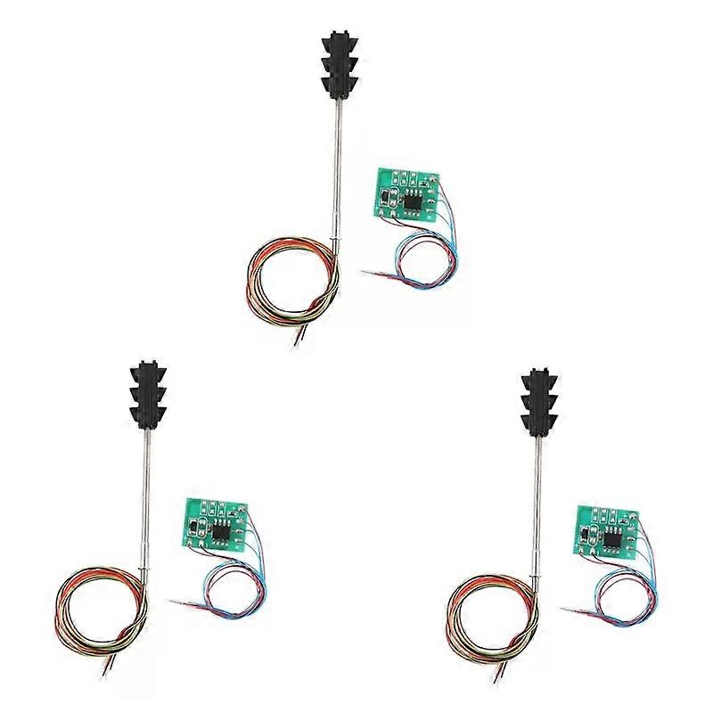 3X 3 Color Traffic Light Signals Ho Oo Scale Model 6LED For Diy Sand Table Crossing Street Construction Railway Two Side