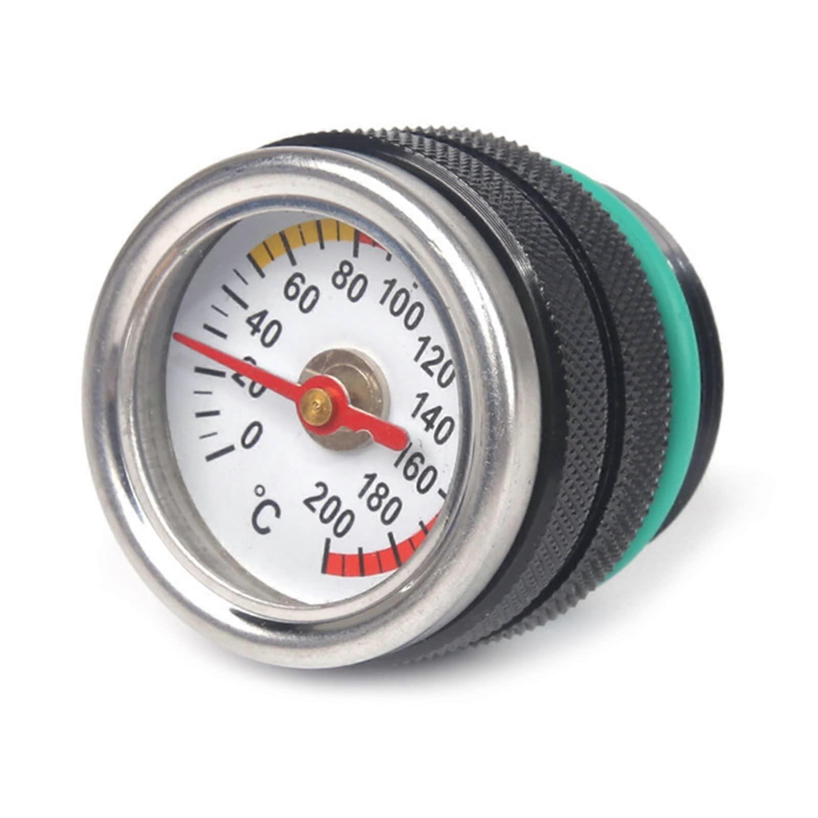 1/4 Inch Oil Temperature Gauge Black, 52mm Automotive Temperature Indicator, High Precision Measurement, Universal Fit
