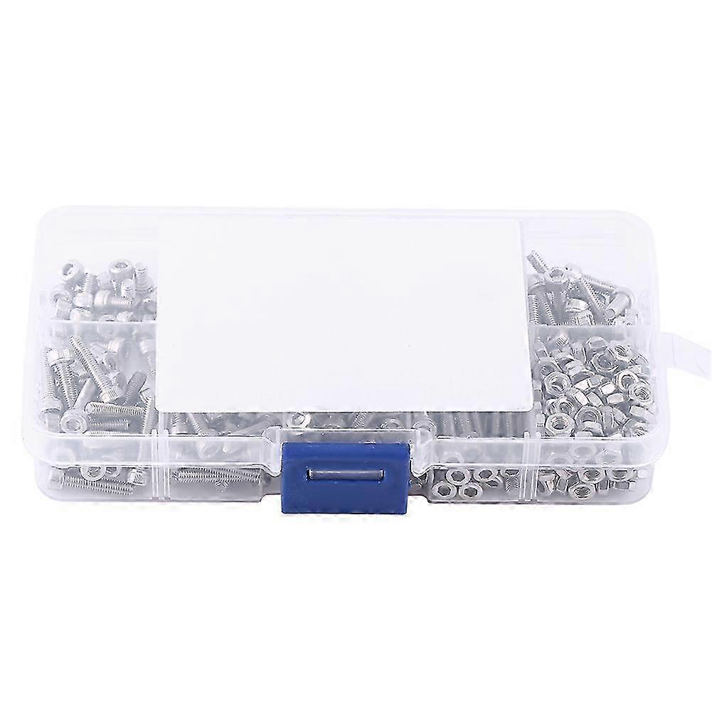 340pcs M3 Stainless Steel Hex Socket Cap Head Screws and Nuts Assortment