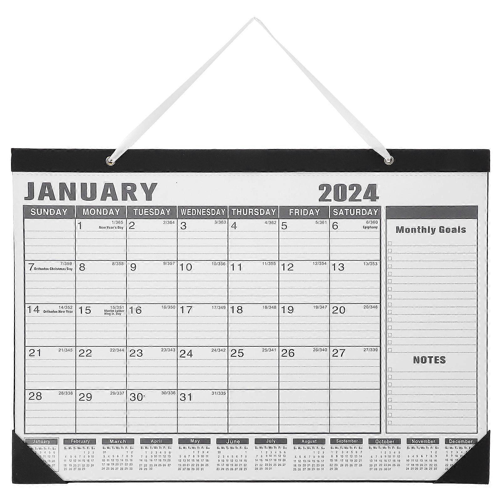 Monthly Planner Sturdy Calendar Wall Hanging Accessory Rectangular Chic Design Paper 1Pcs