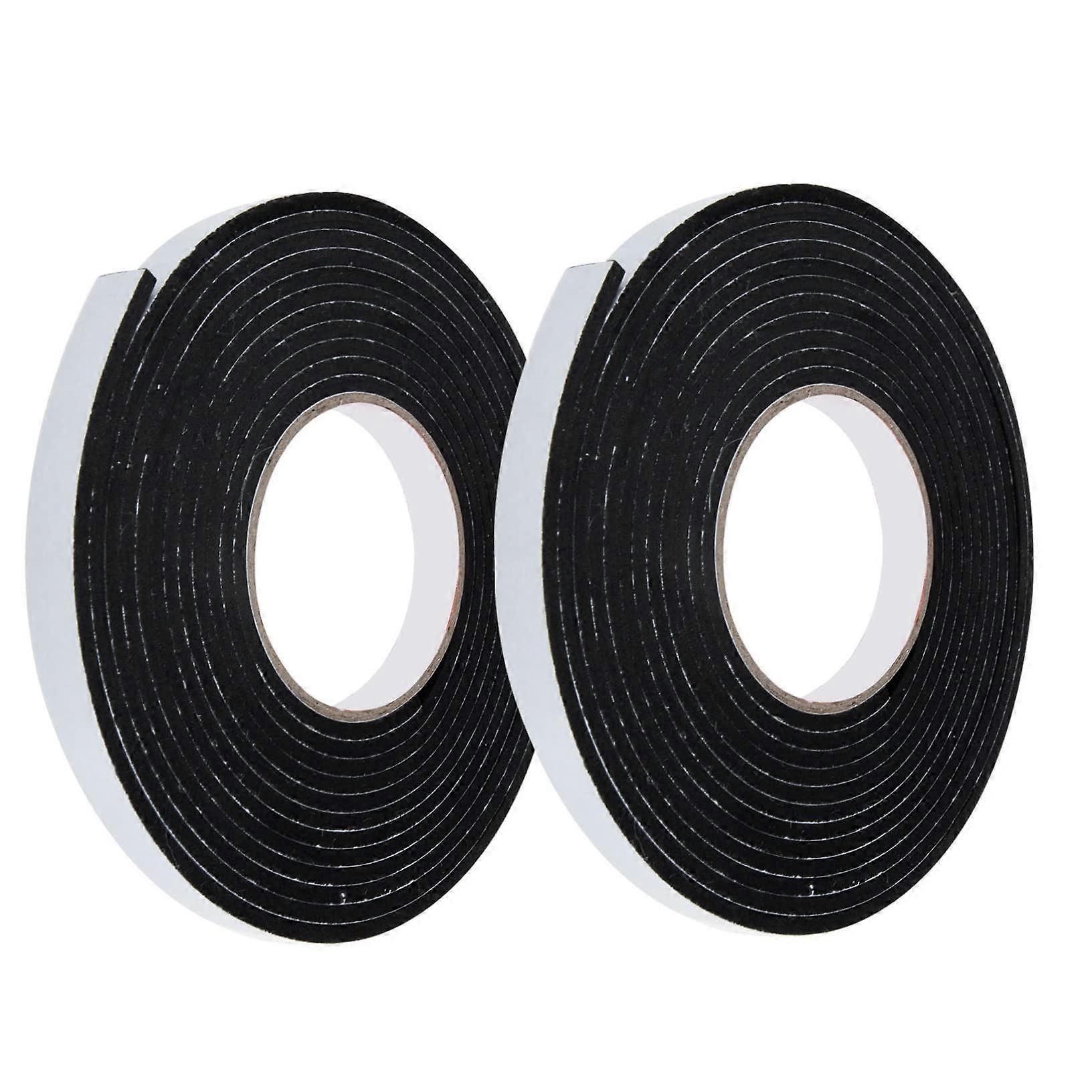 2 Rolls Selfadhesive Foam Sealing Tape Soundproof for Door Sealing Durable and