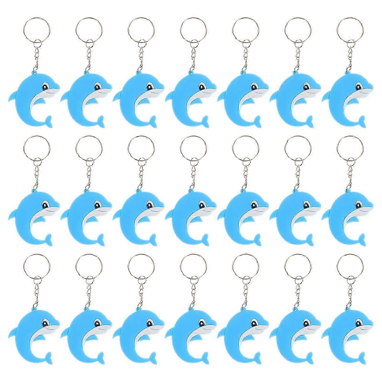 21Pcs Cartoon Delphin Schlüsselanhänger Dekorative Delphin Anhänger PVC Tasche Anhänger-Gut