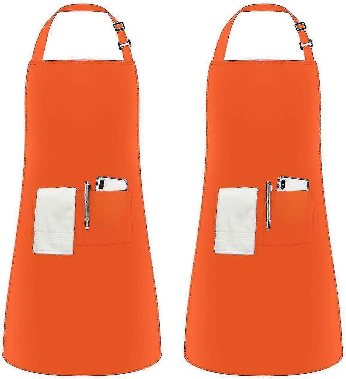 2pcs Adjustable Apron With 2 Pockets Cooking Apron Kitchen Apron hwy