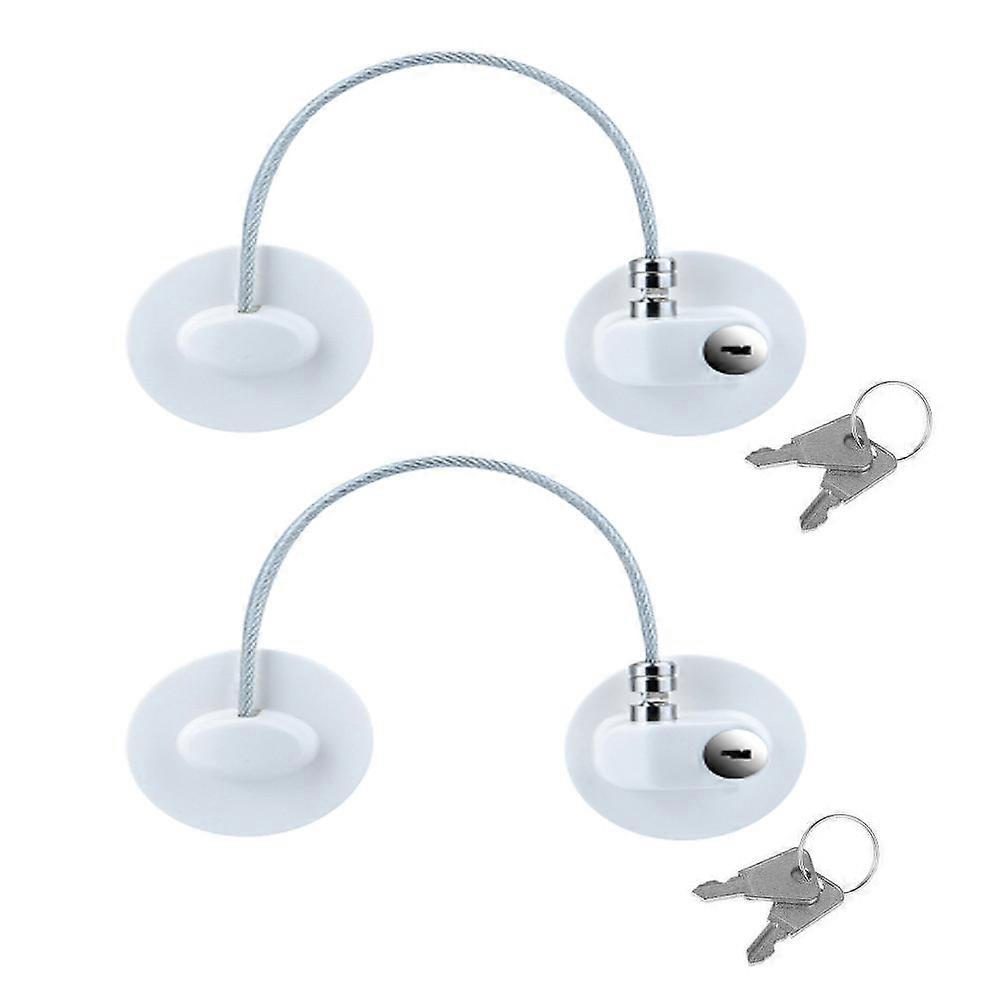 2pcs Refrigerator Lock with Keys Child Safety Locks for Fridge Cabinet Drawer