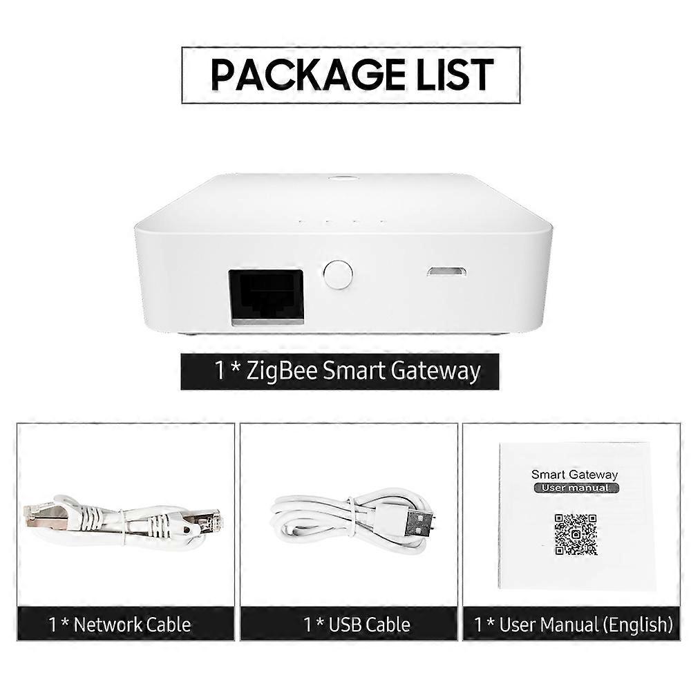 Smart Wired LAN Gateway Intelligentes Zuhause ZigBee Central Hub APP Timer Gruppensteuerung Verknüpfung mehrerer Geräte, mit Netzwerk-USB-Kabel
