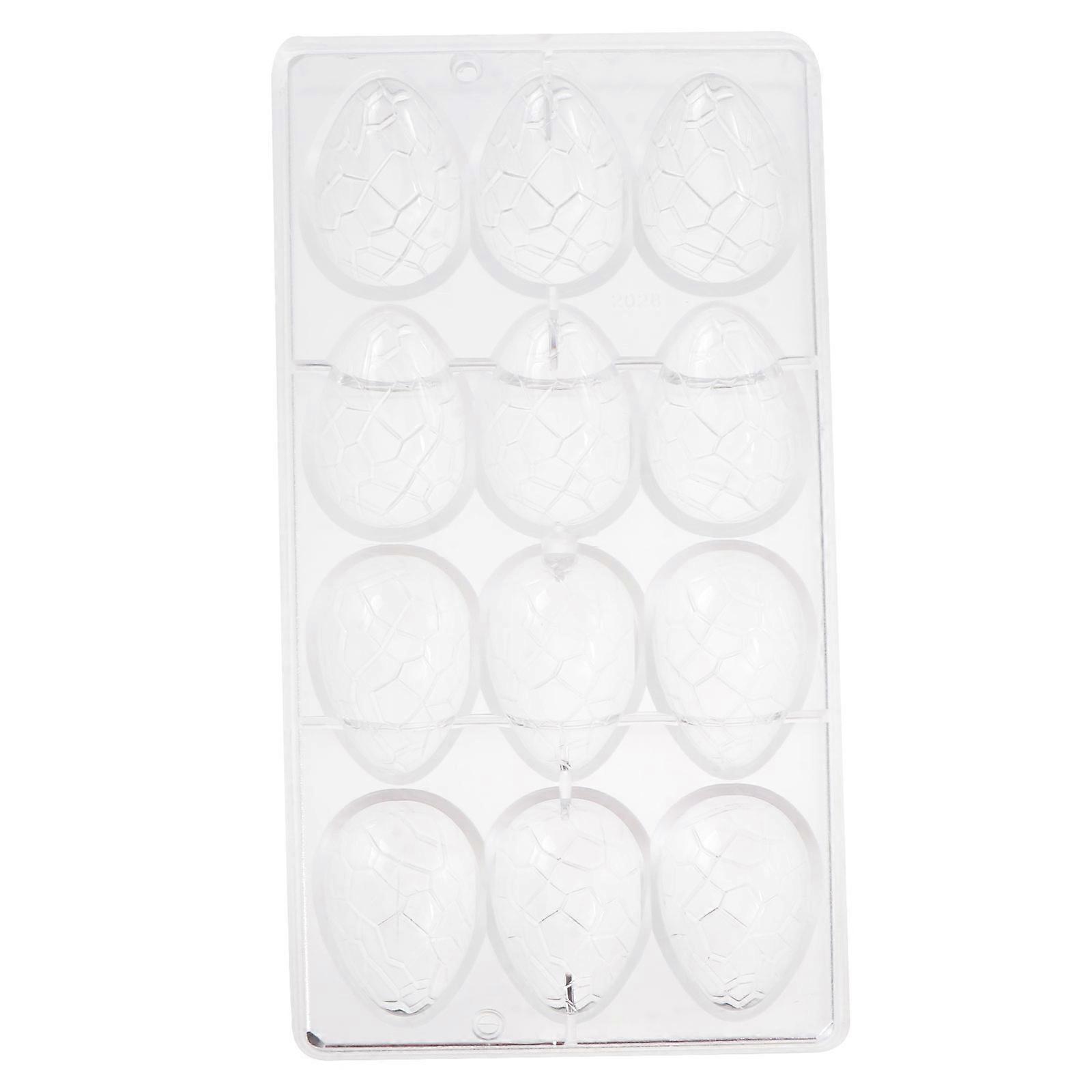 Transparent Reusable Plastic Chocolate Mold for Easter Eggs, Non Stick Baking Tool for Candies and Desserts, Hard Plastic Molding Tray